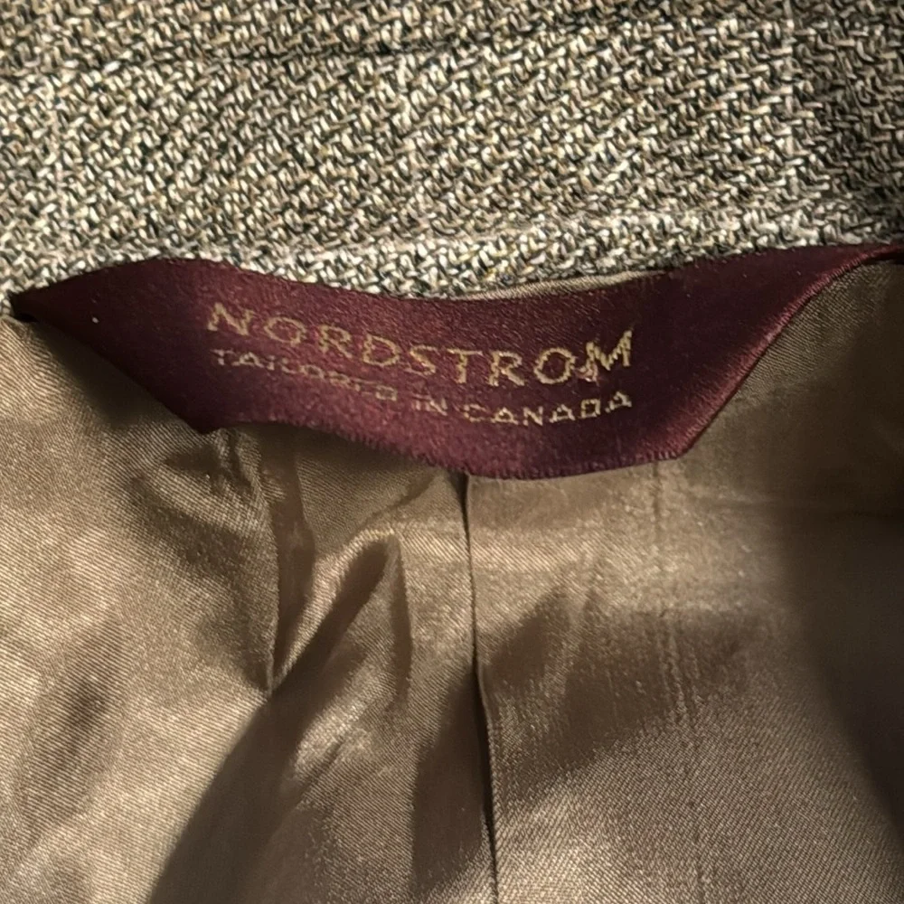 Nordstrom Classics Canvas Tailoring wool‎ / silk blend tan plaid sports coat 44T